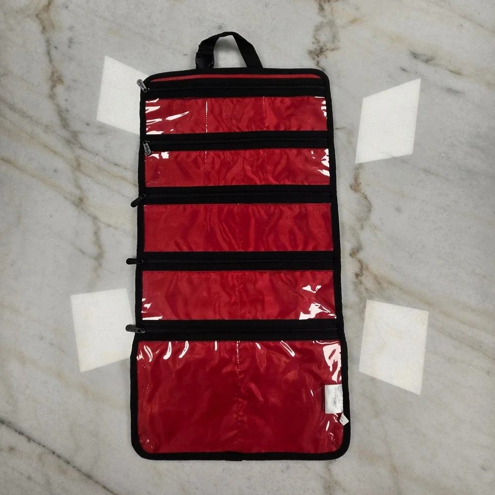 Thirty-One Hanging Toiletry Bag Black White Polka Dot Travel Organizer Preppy